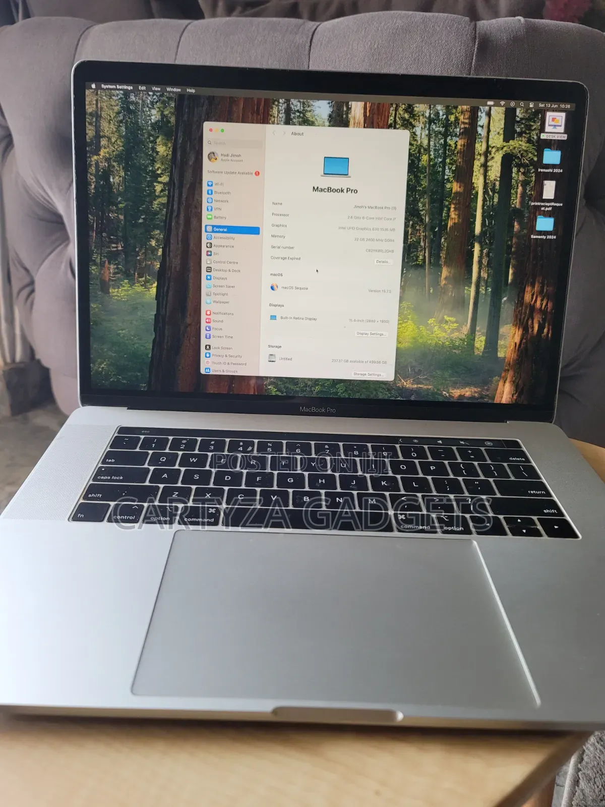 Laptop Apple MacBook Pro 2018 32GB Intel Core i7 SSD 512GB