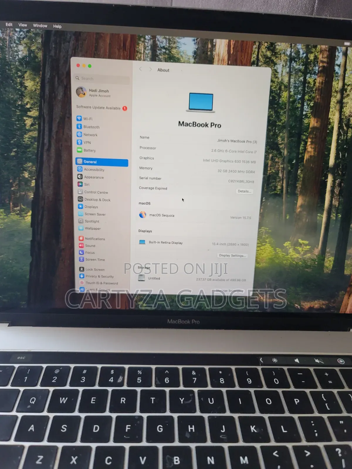 Laptop Apple MacBook Pro 2018 32GB Intel Core i7 SSD 512GB