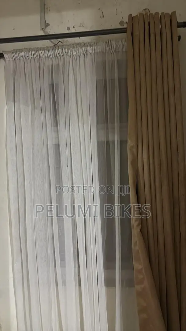 Turkey Beige Cream and Dark Grey Curtains Inner Rod