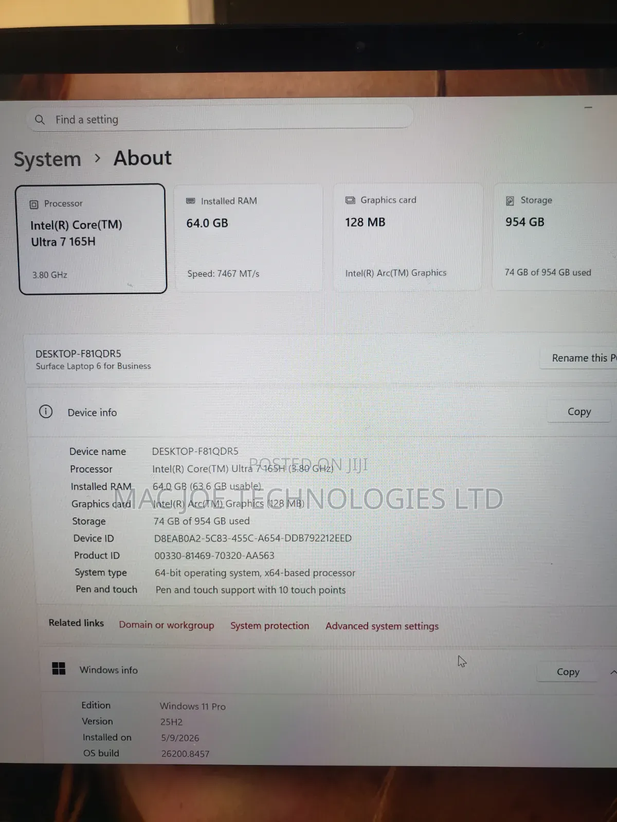 Laptop Microsoft Surface Laptop 6 64GB Intel Core Ultra 7 SSD 1T
