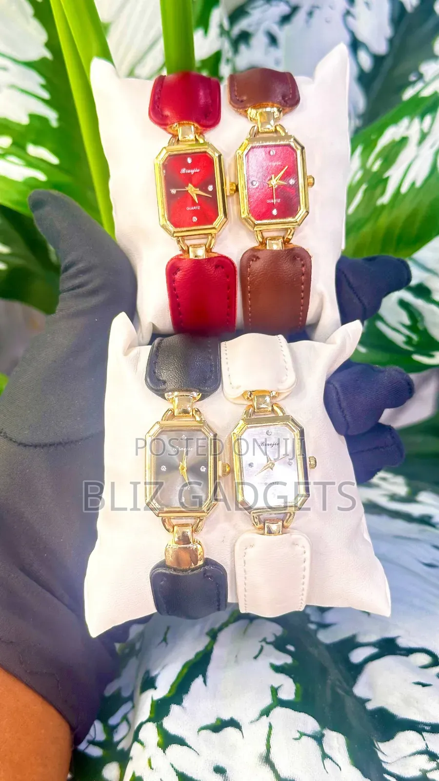 Elegant Leather Plus Chain Wristwatch