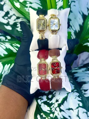 Elegant Leather Plus Chain Wristwatch