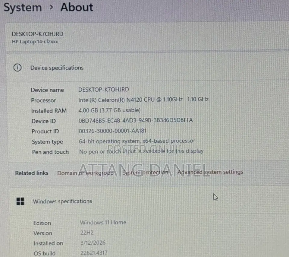 Laptop HP Stream 14-cb110nr 4GB Intel Celeron SSD 60GB