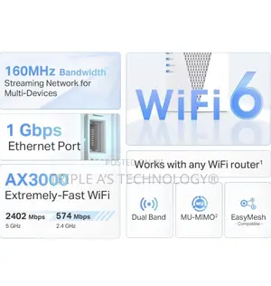 TP-Link Ax3000 Wifi 6 Range Extender Re715x Easy Mesh Dual Band