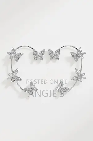 Cute Butterfly Round Earrings , No Piercings