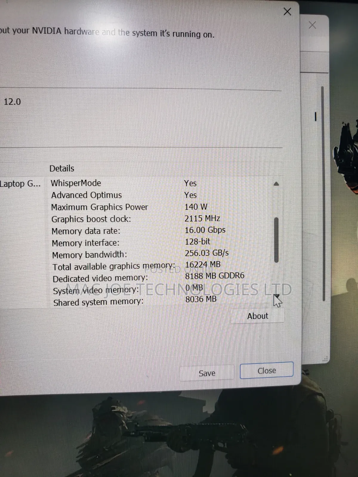Laptop Alienware M16 R1 16GB Intel Core i7 SSD 1T