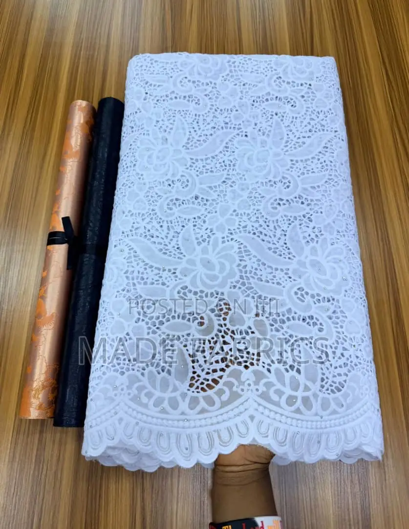 White Guipurecord Lace