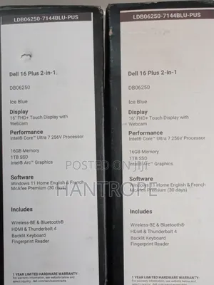 New Laptop Dell 16 Premium 16GB Intel Core Ultra 7 SSD 1T