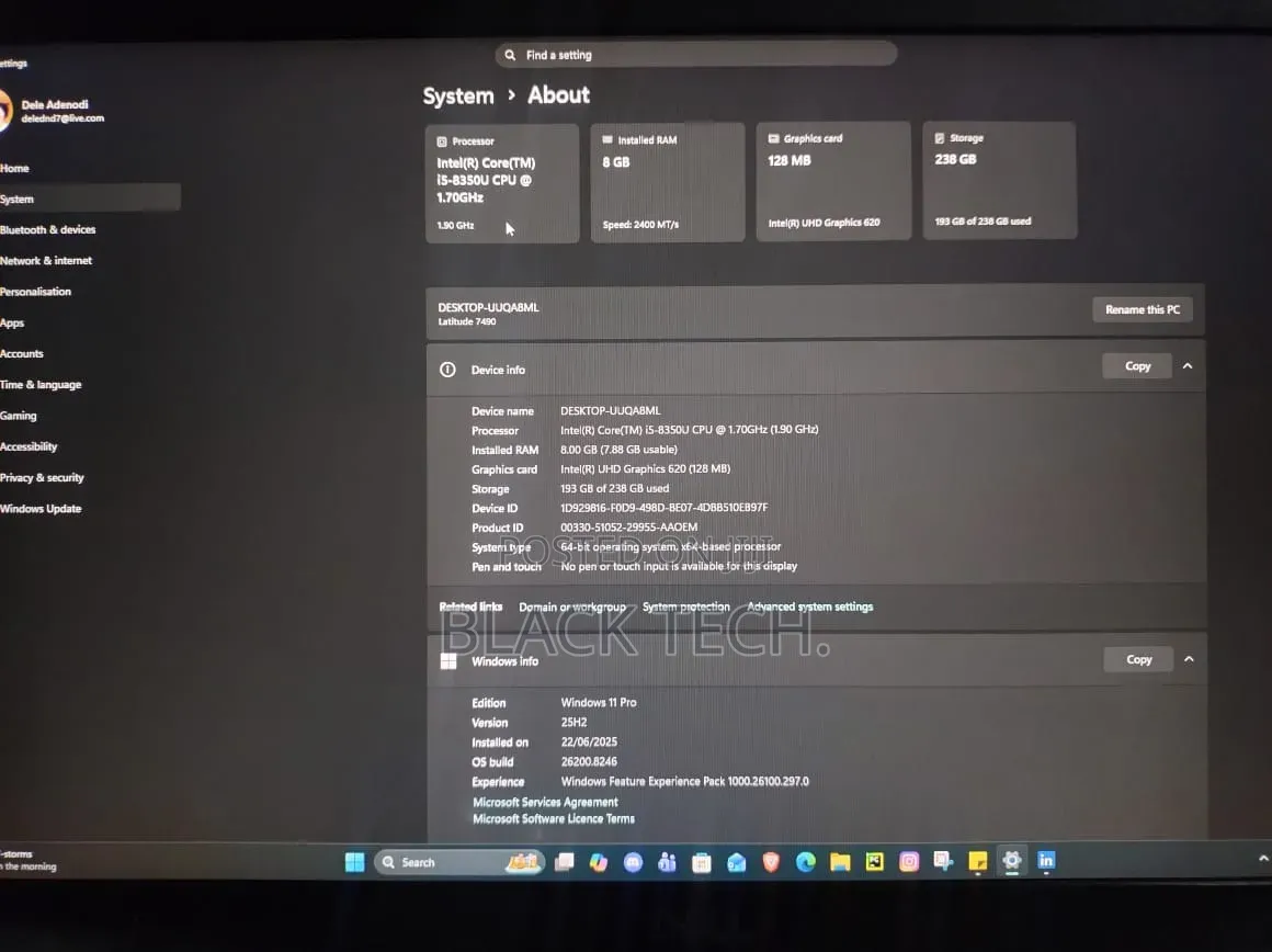Laptop Dell Latitude 7490 8GB Intel Core i5 SSD 256GB