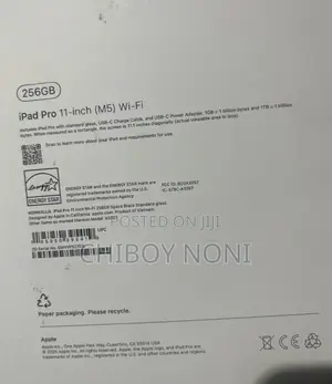 New Apple iPad Pro 11 (2025) 256 GB Black