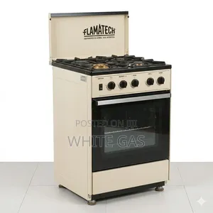 Vintage Flamatech 4-Burner Gas Cooker With Oven Grill – Cream/Black