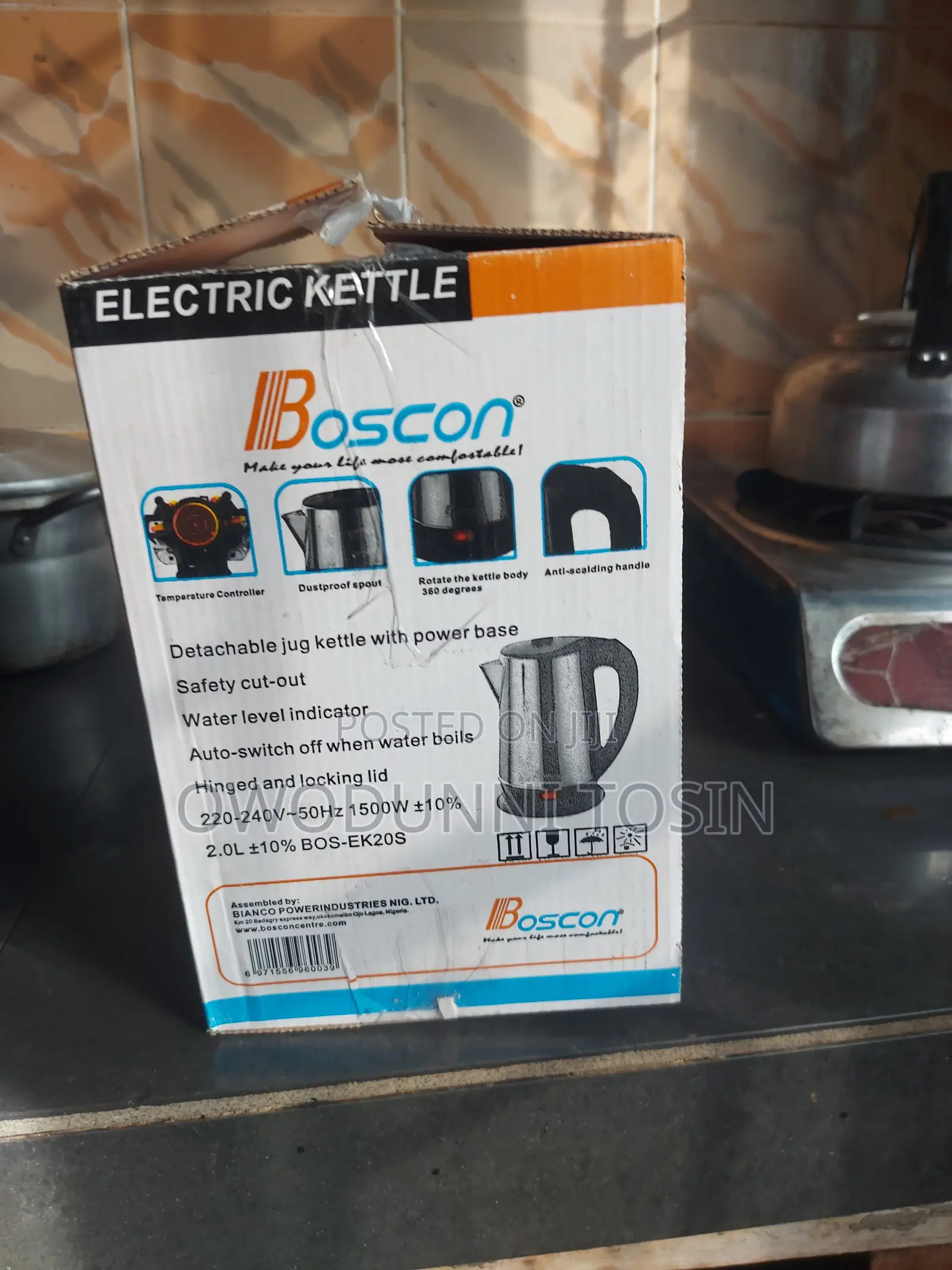 Boscon Cordless Electric Kettle 2.0 Liters