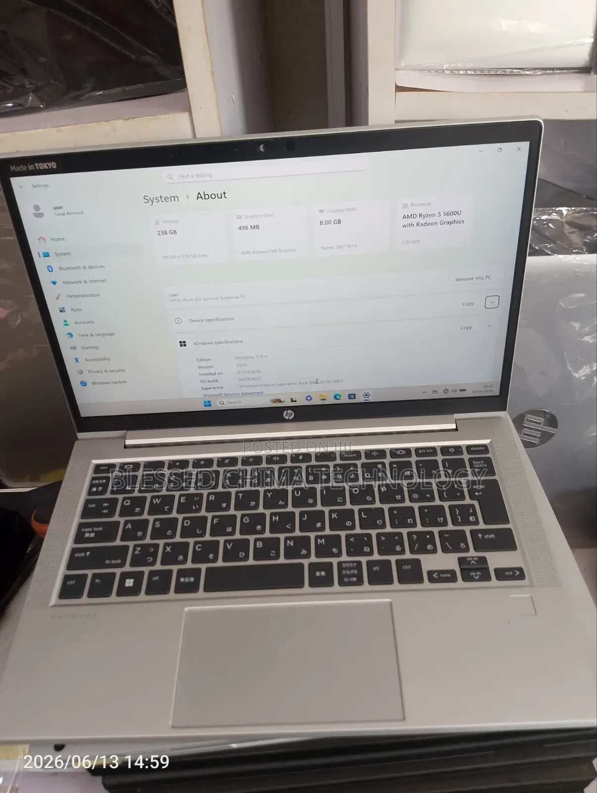 Laptop HP 8GB AMD Ryzen 5 SSD 256GB