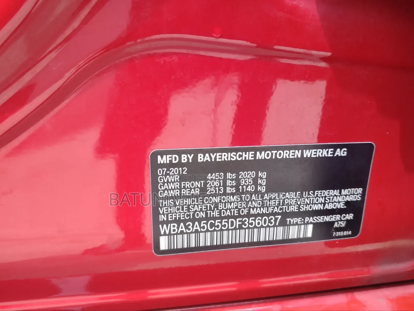BMW 328i 2013 Red
