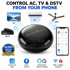Primvora Wifi Smart Ir Remote for Ac, Tv, DSTV Fan