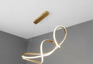 Modern Luxury Stylish Spiral Staggered Metal Strip Led Pendant Light