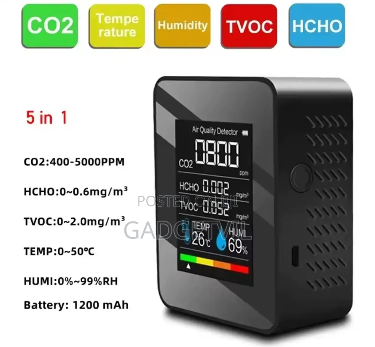 5 In 1 Air Quality Detector
