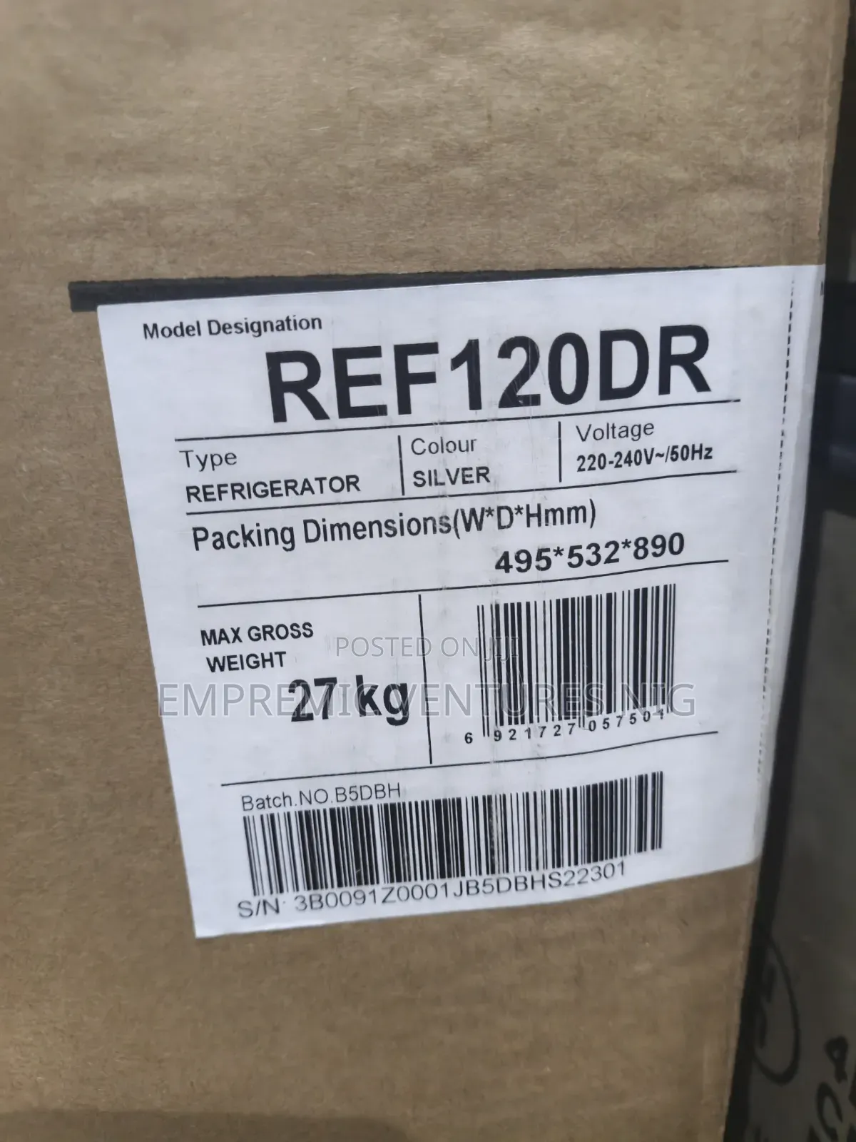 Ref 120dr Refrigerator Double Door Hisense