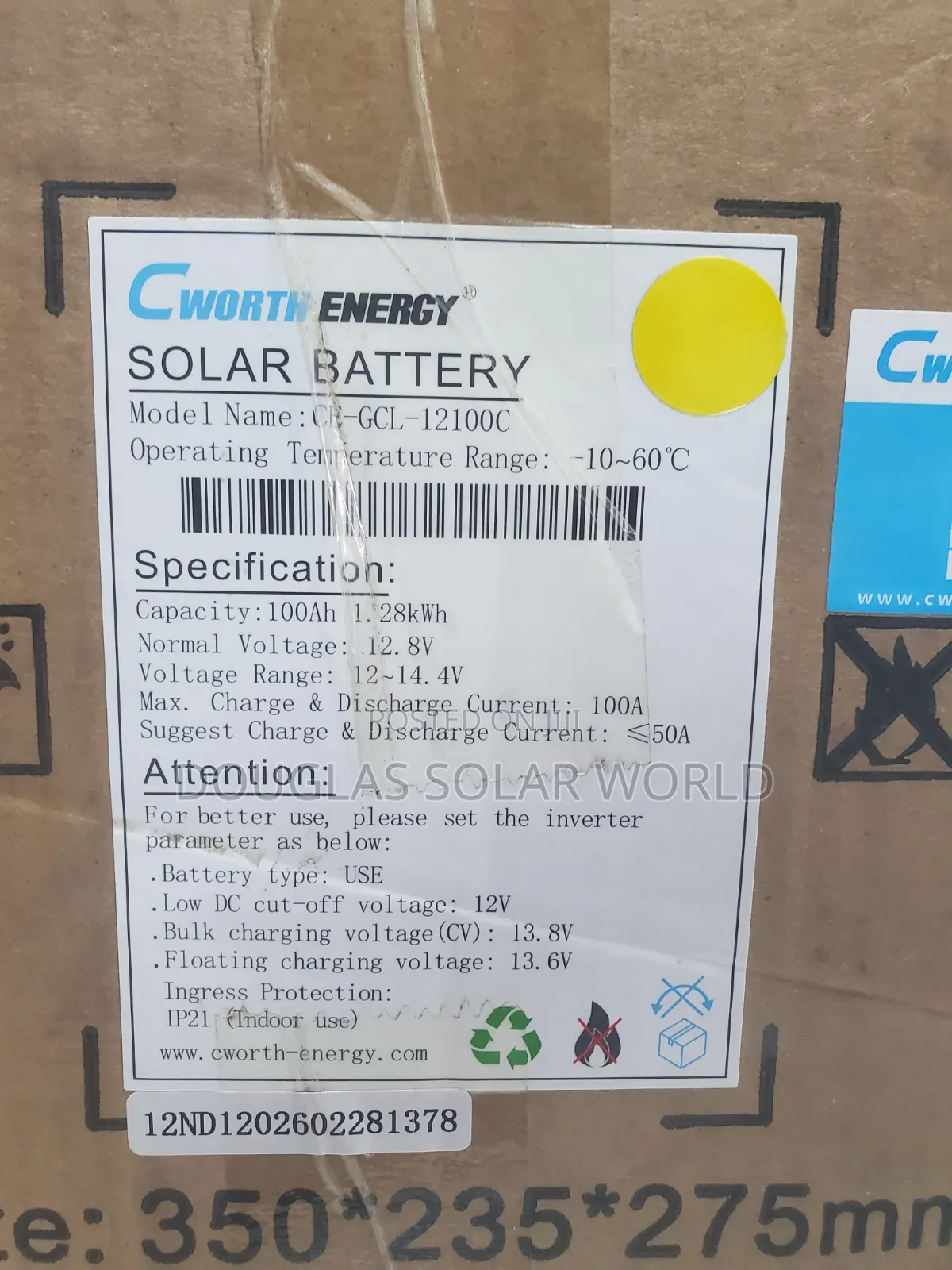 Cworth 100a 12v Lithium Battery