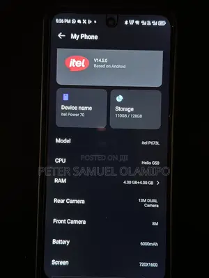 Itel Power 70 128 GB Black