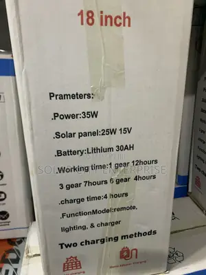 Est Rechargeable Fan 18inches With Panel Inside