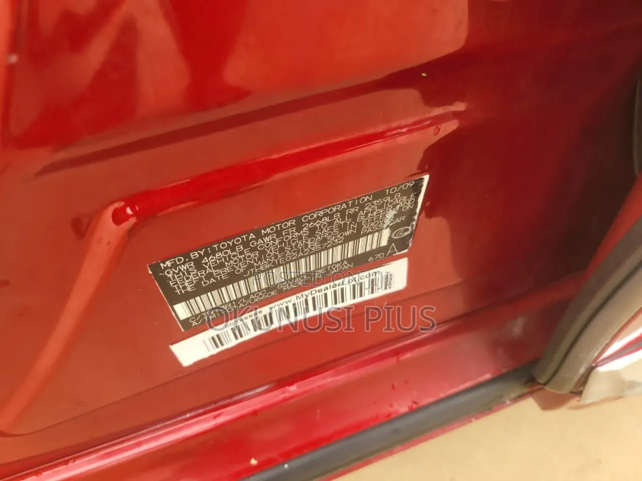 Lexus ES 350 2010 Red