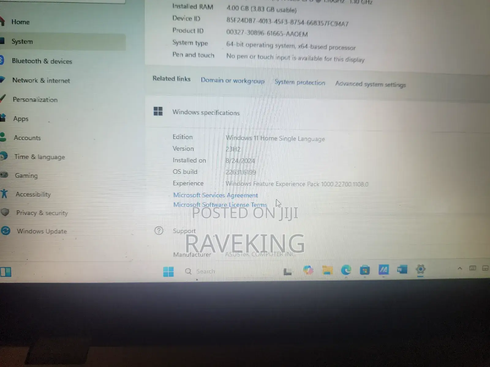 Laptop Asus 4GB Intel Core 2 Quad SSD 128GB