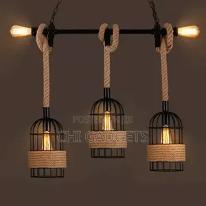 Rustic Hemp Rope Pendant Light