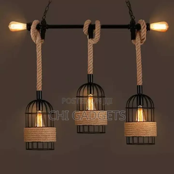 Rustic Hemp Rope Pendant Light