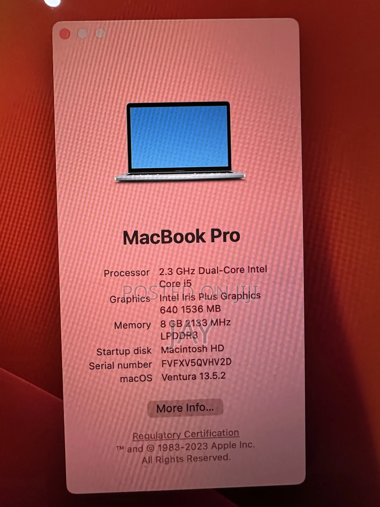 Laptop Apple MacBook Pro 2017 8GB Intel SSD 256GB
