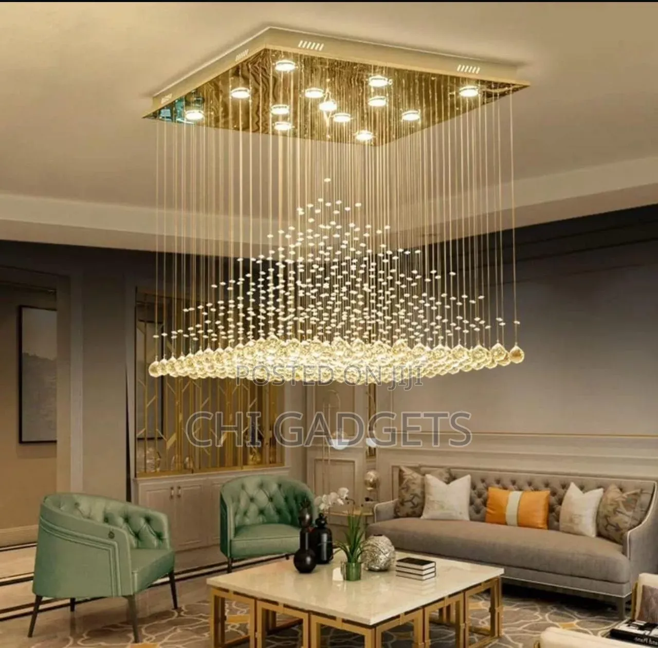 Rectangular Raindrop Crystal Chandelier