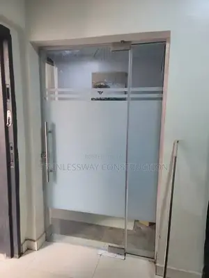 Office Swing Door With Borderline Sticker