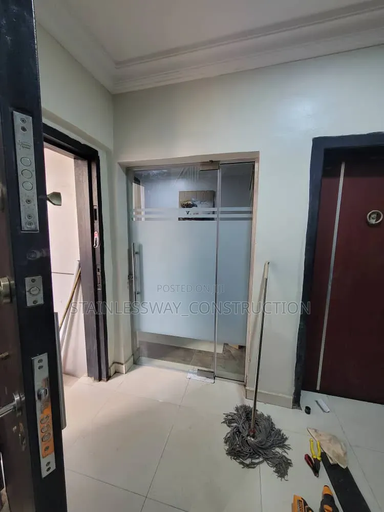 Office Swing Door With Borderline Sticker