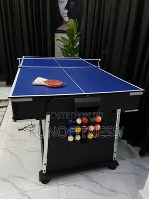 7-Foot Rotating 4-in-1 Game Table | Pool Air Hockey Table Tennis Din