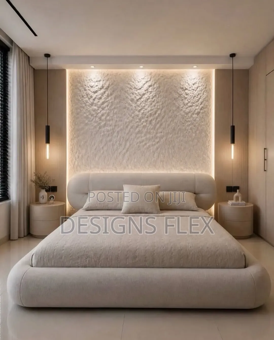 Modern Bedframe With Pendant Lights