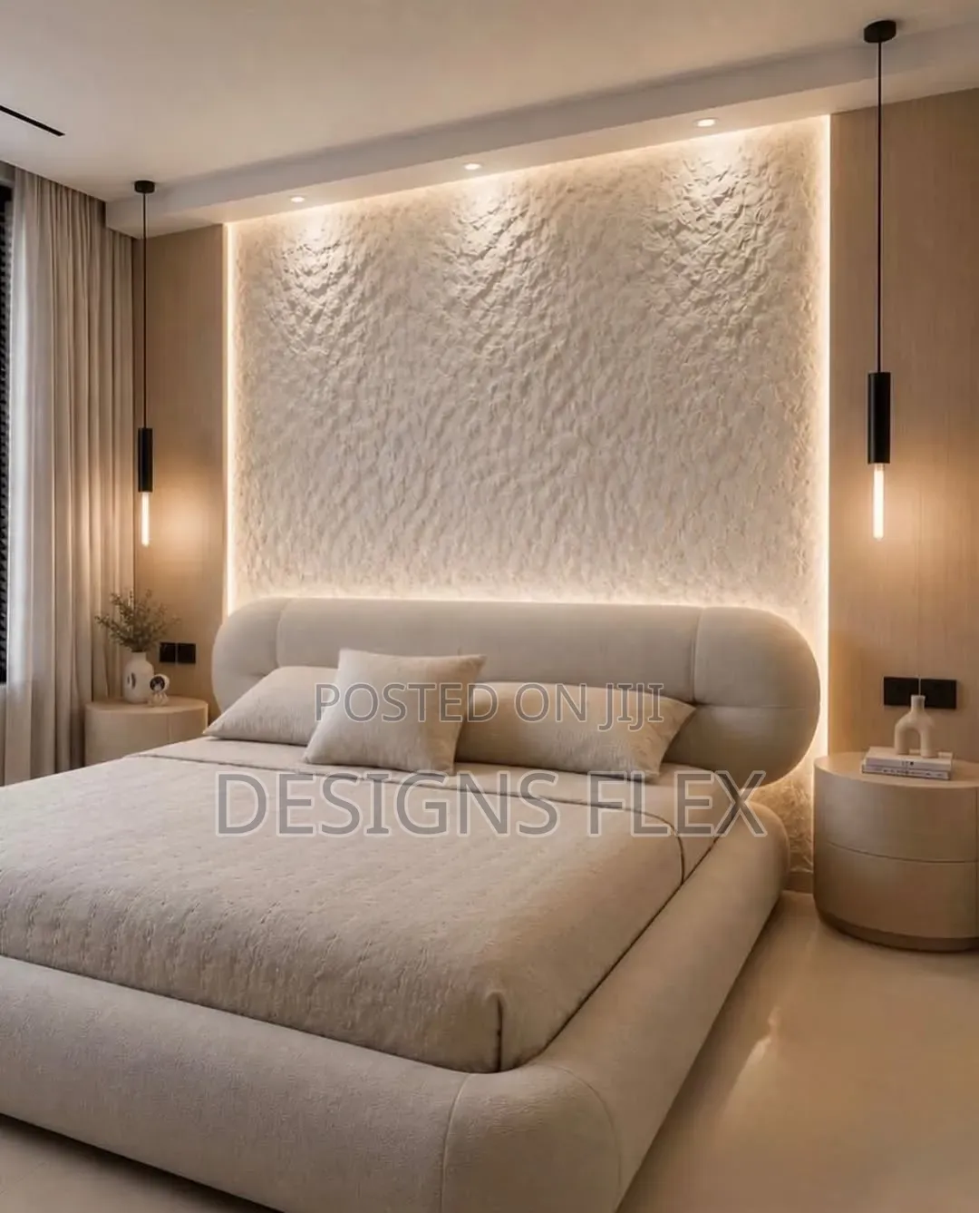 Modern Bedframe With Pendant Lights