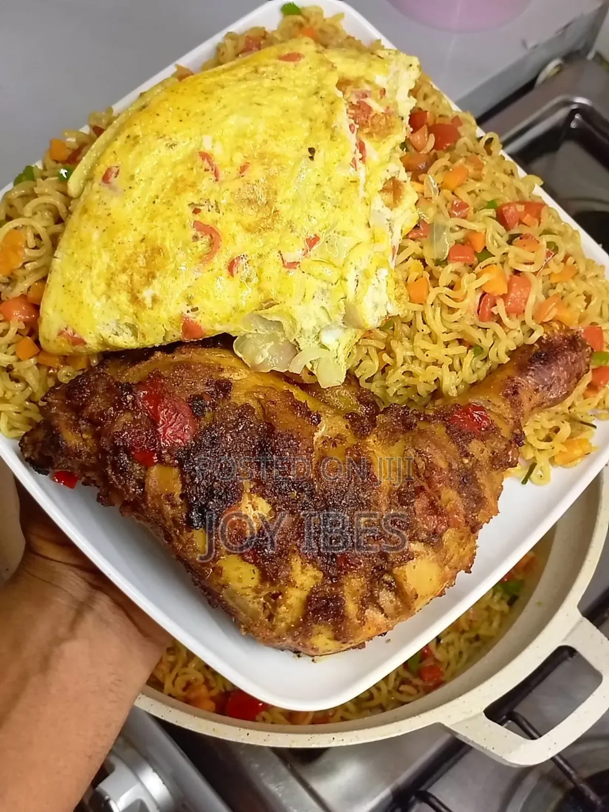 Noodles and Eggs or Chicken