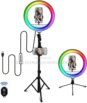 Ring Light Led 10 Inch With Mini 15 Colors Selfie Video Lamp Light