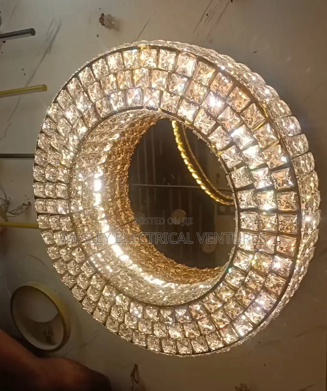 By 600mm Mirror Crystal Chandelier Light