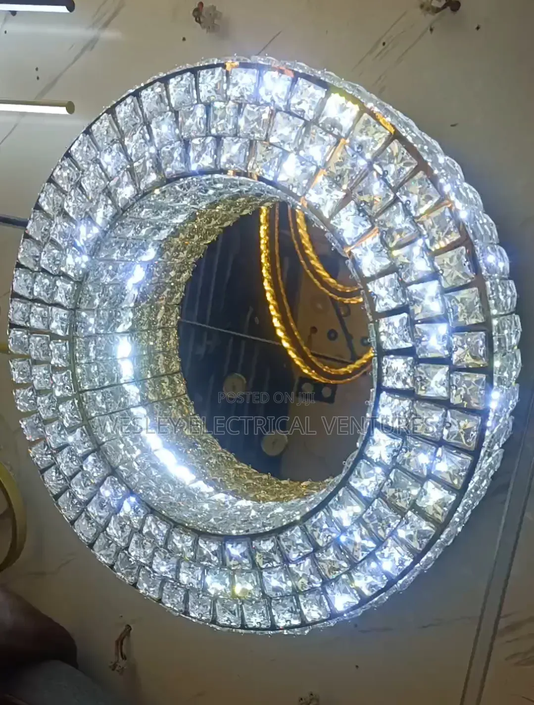 By 600mm Mirror Crystal Chandelier Light