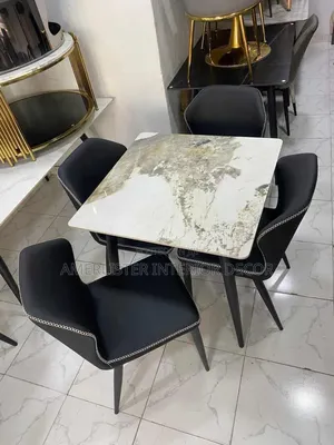 4-Seater Marble Top Dining Set
