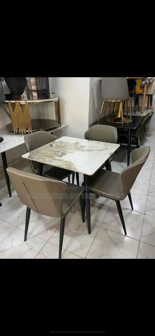 Gray Marble Top Dining Table by 4seater