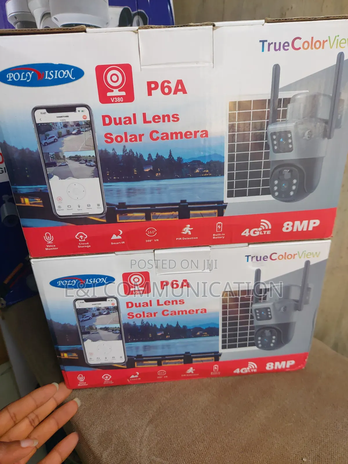 P6a Dual Lens Solar Camera CCTV