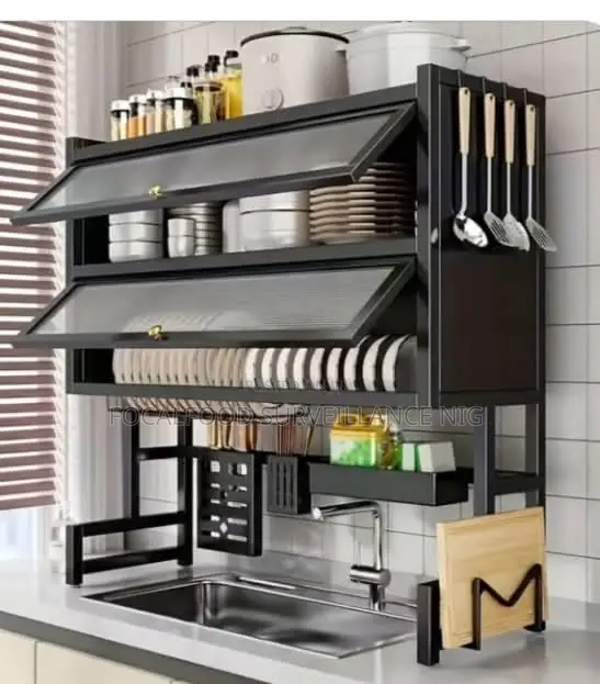 Countertop Double Layer Dish Rack - 80cm