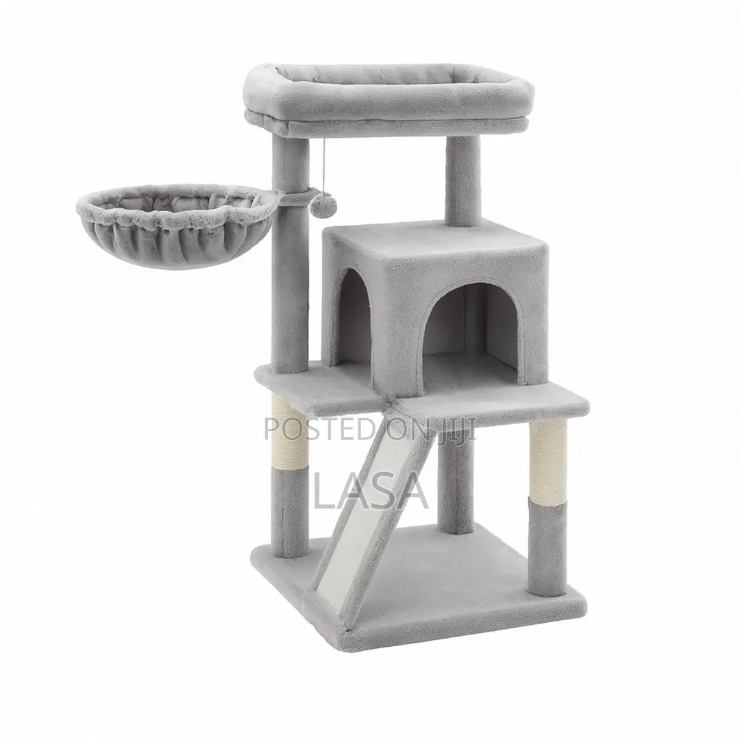 Large Cat Tree Tower With Hammock, Cave .