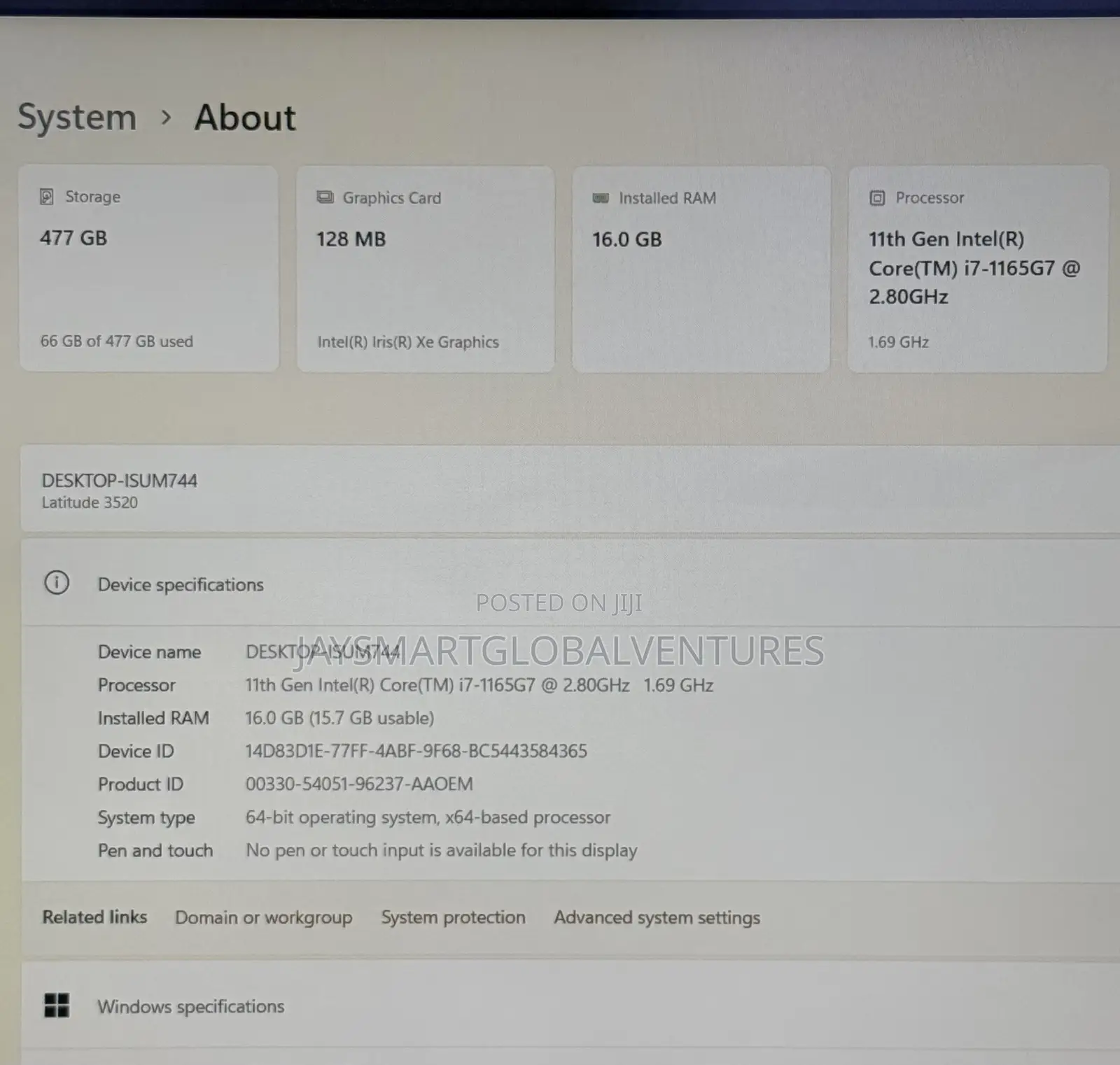 Laptop Dell Latitude 3520 16GB Intel Core i7 SSD 512GB