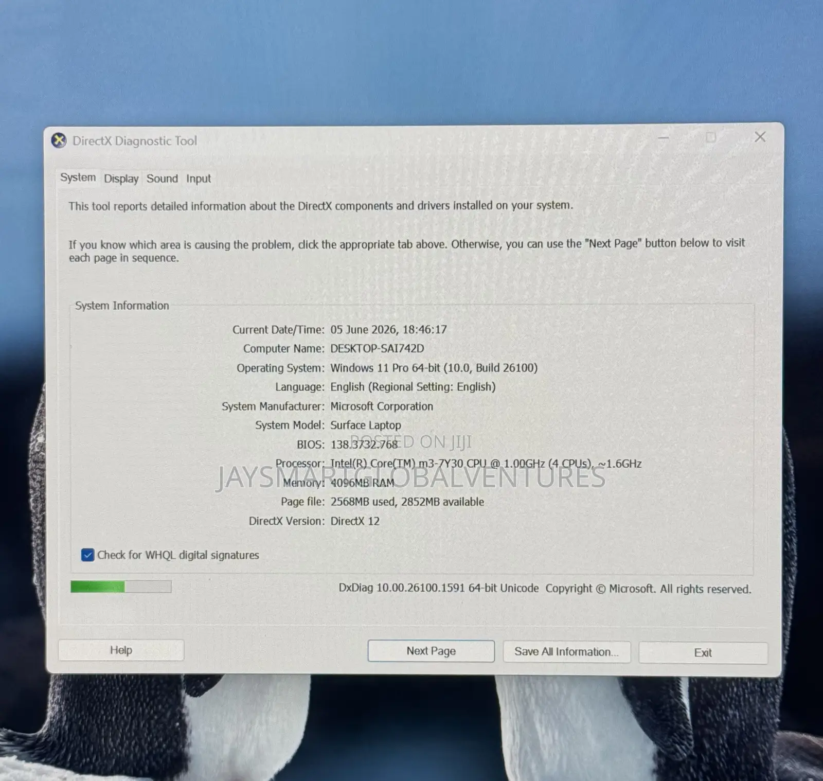 Laptop Microsoft Surface Laptop 4GB Intel Core M3 SSD 128GB