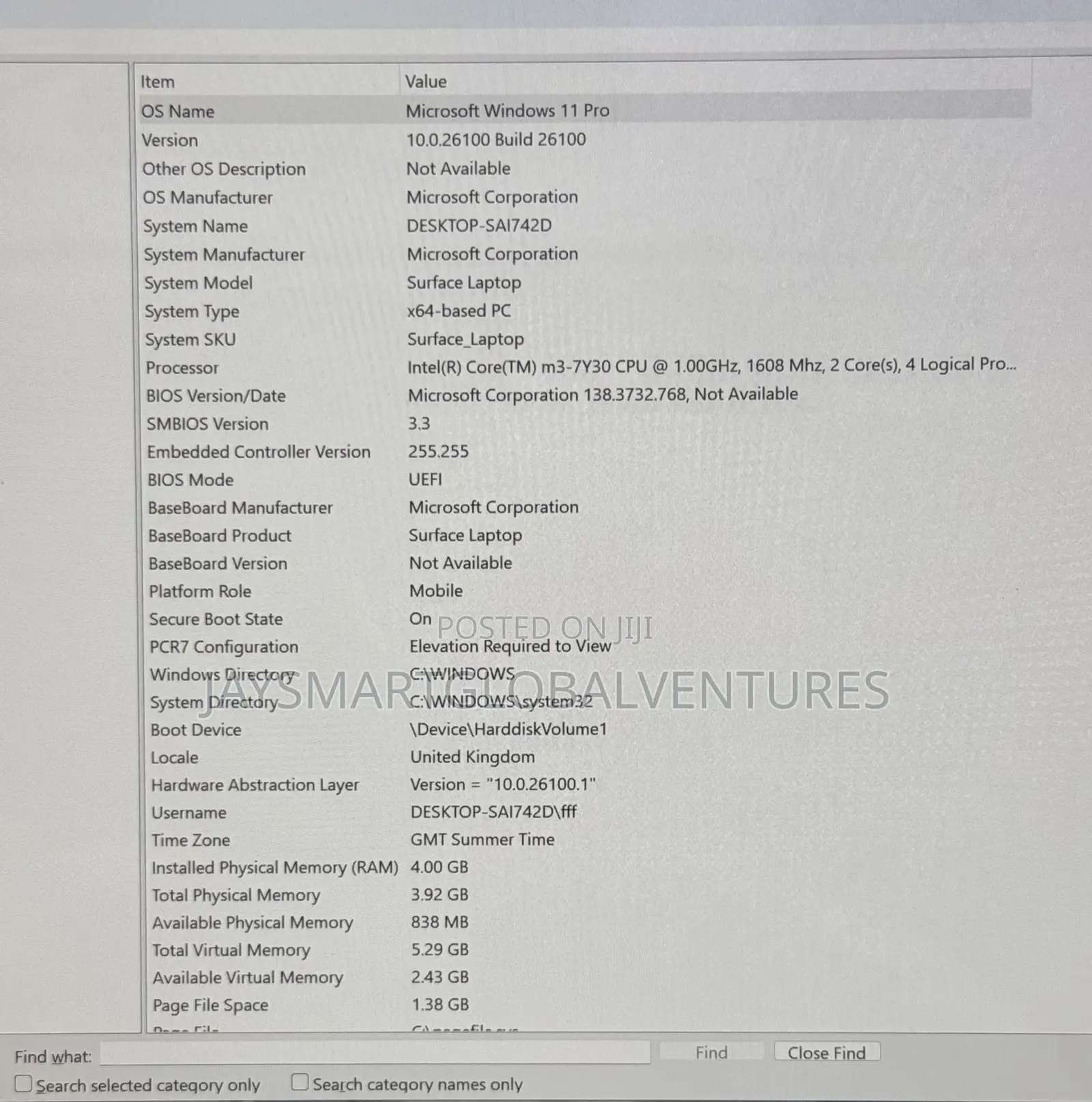 Laptop Microsoft Surface Laptop 4GB Intel Core M3 SSD 128GB