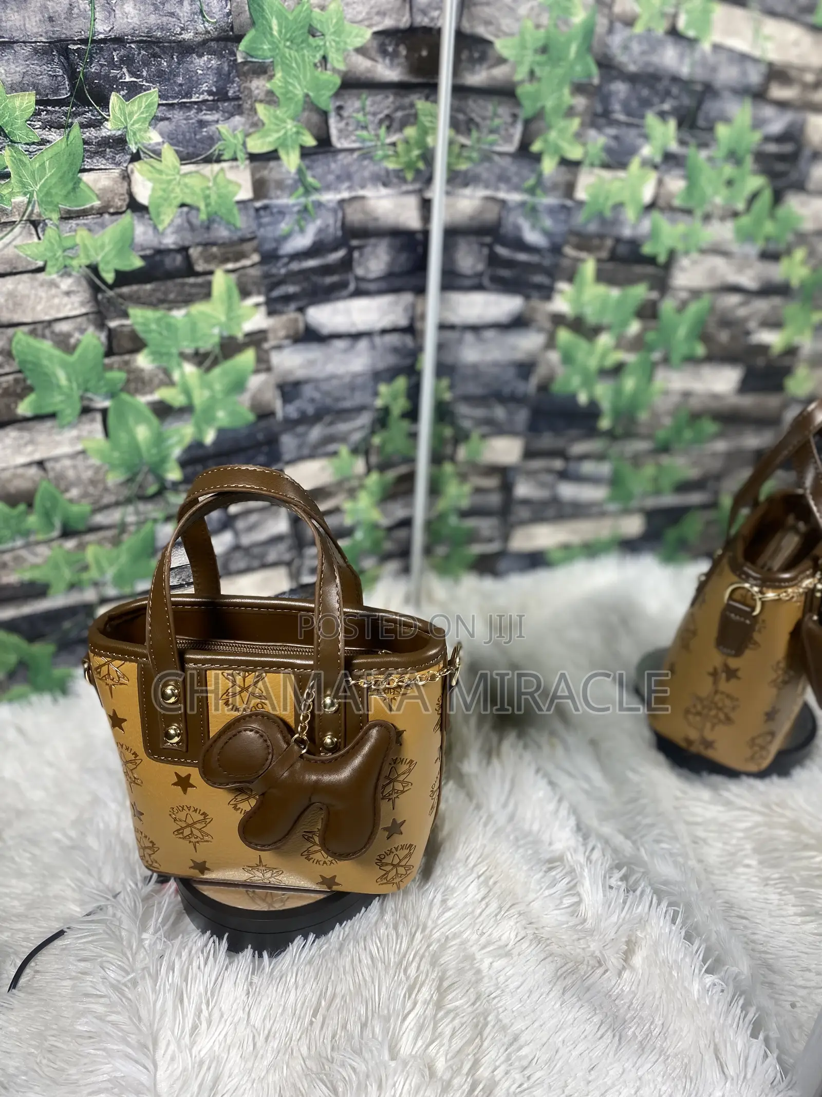 Pink/ Coffee Brown/ Black Stylish Bag