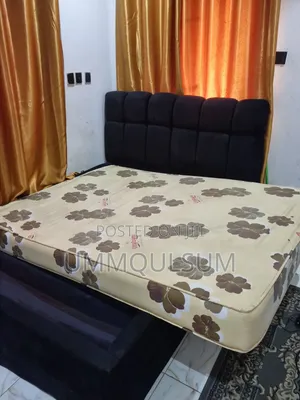 Completebedroomset: 4 X 6ft Vitafoam Mattress + Black Tufted Bed Frame